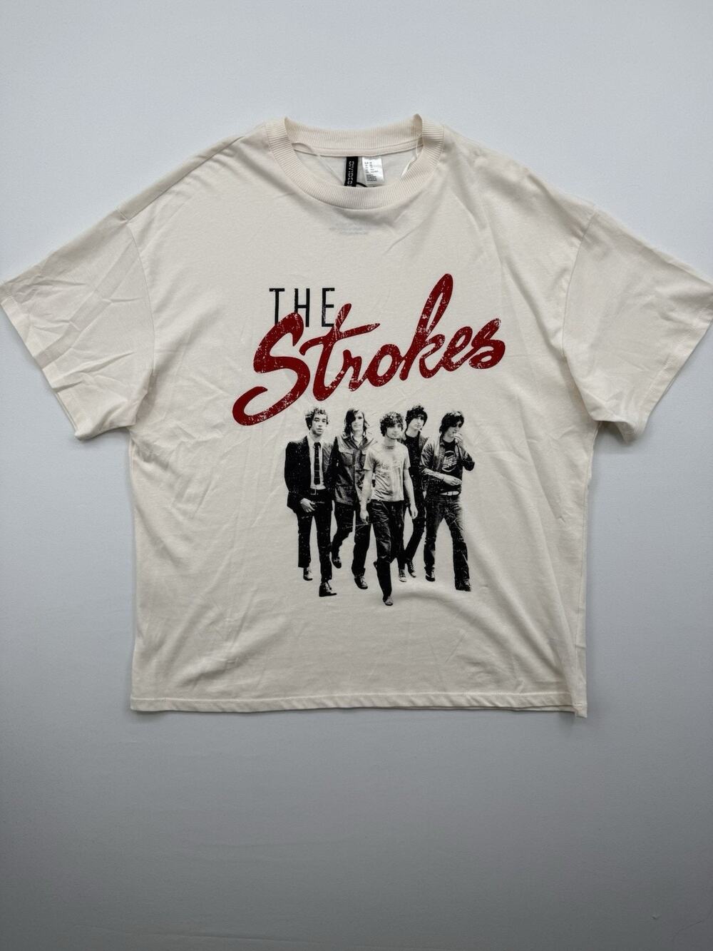 The Strokes Group Photo Music Band Ringer T-Shirt Women’s Cream H&M